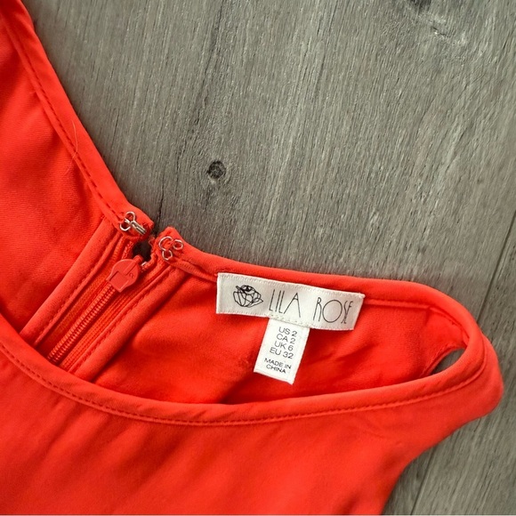 Francesca’s Lila Rose Layered Red Orange Summer Dress - Picture 3 of 4